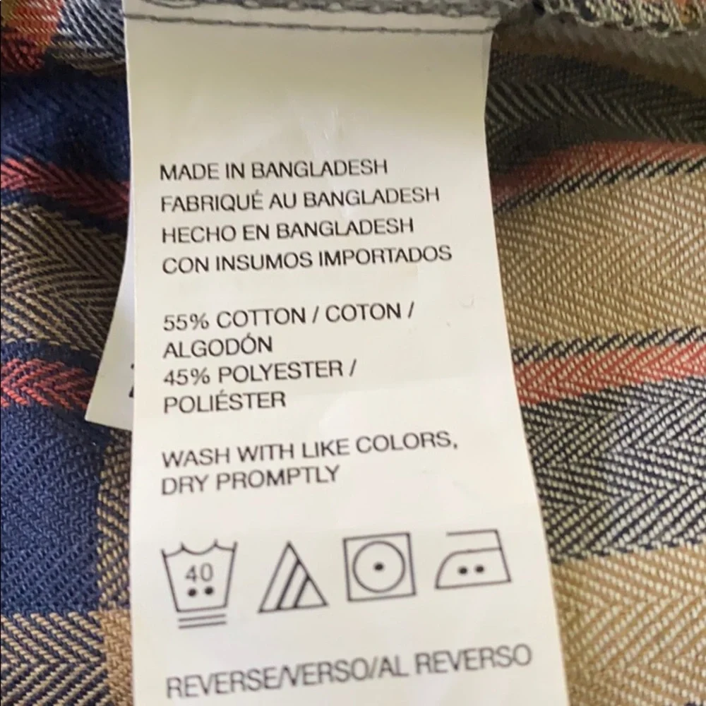 Van Heusen flex plaid longsleeve button down shirt size small 14-14.5